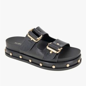Bcbg black and gold studded sandals bamba size 6 Birkenstock